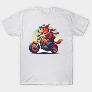 cute dog riding a motorbike T-Shirt